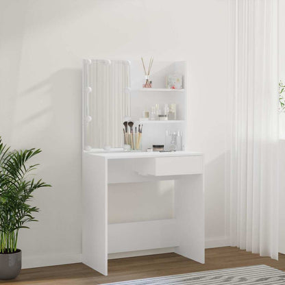 Dressing Table with LED White 74,5x40x141 cm