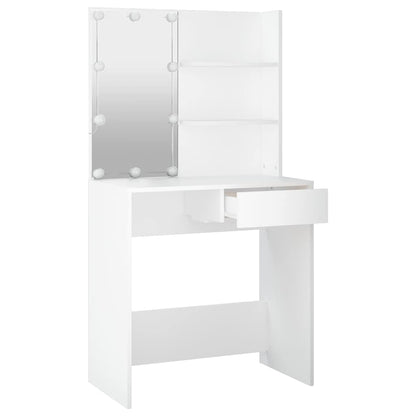 Dressing Table with LED White 74,5x40x141 cm