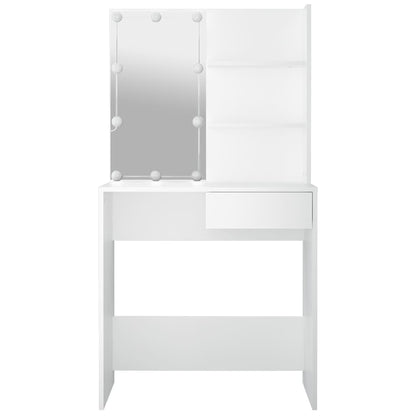 Dressing Table with LED White 74,5x40x141 cm