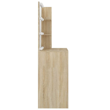 Dressing Table with LED Sonoma Oak 74.5x40x141 cm Engineered Wood
