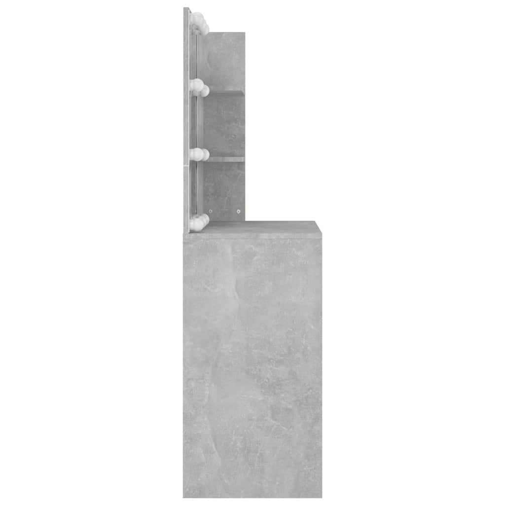 Dressing Table with LED Concrete Grey 74,5x40x141 cm