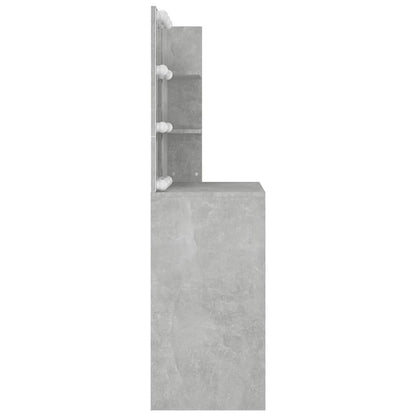 Dressing Table with LED Concrete Grey 74,5x40x141 cm