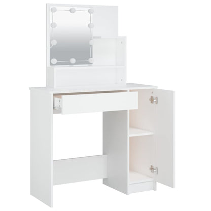 Dressing Table with LED White 86,5x35x136 cm