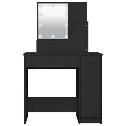 Dressing Table with LED Black 86.5x35x136 cm