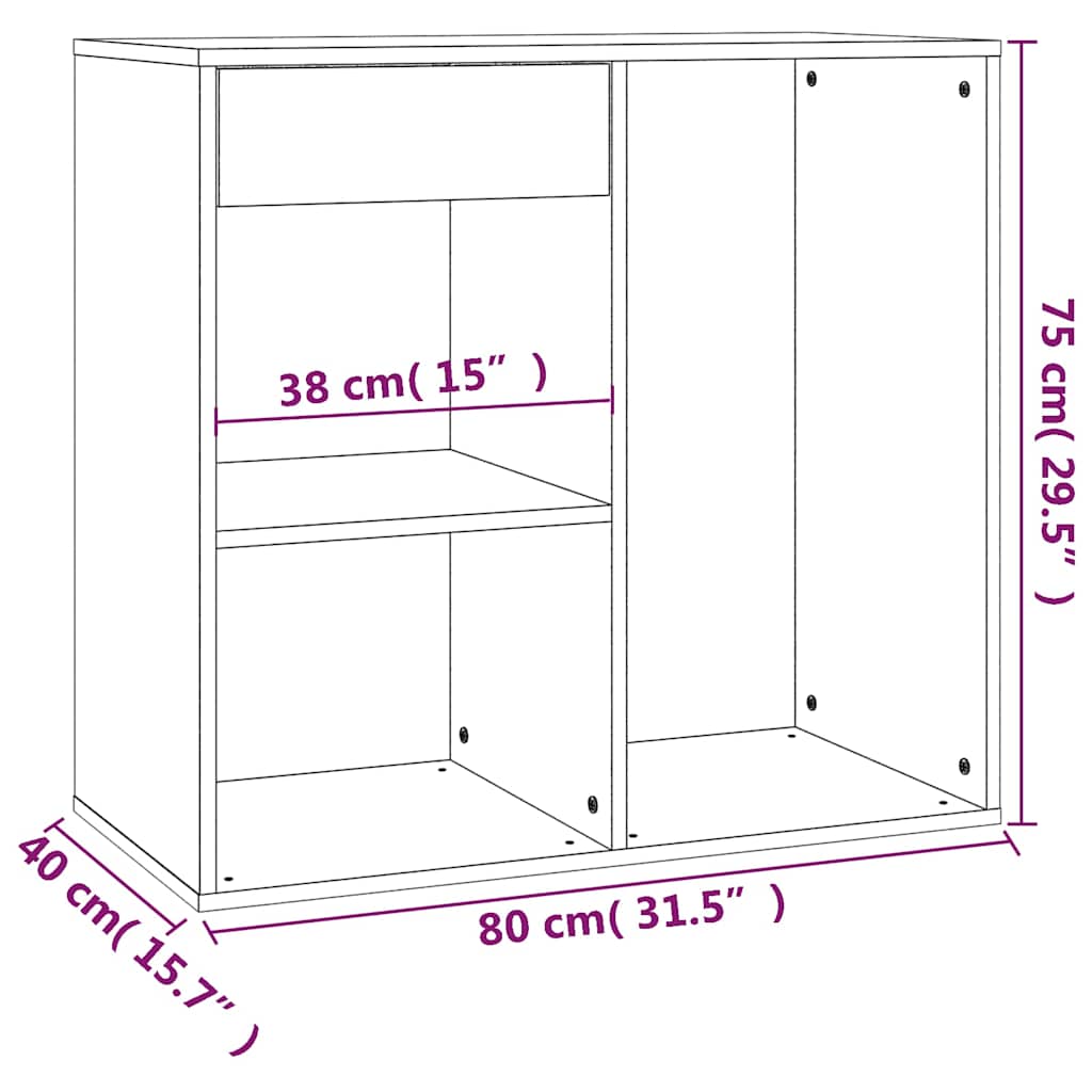 Cosmetic Cabinet Black 80x40x75 cm Engineered Wood