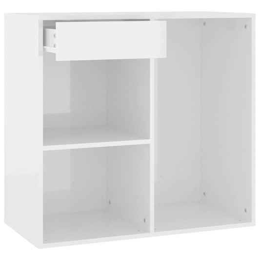 Cosmetic Cabinet | High gloss white | Engineered wood | 80x40x75 cm