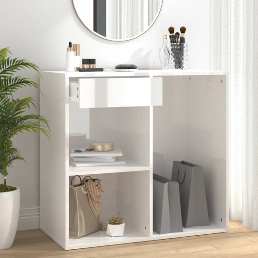 Cosmetic Cabinet | High gloss white | Engineered wood | 80x40x75 cm