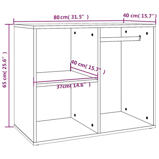 Dressing Cabinet White 80x40x65 cm Engineered Wood