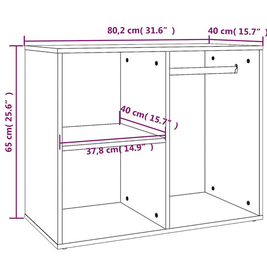 Dressing Cabinet High Gloss White 80x40x65 cm Engineered Wood