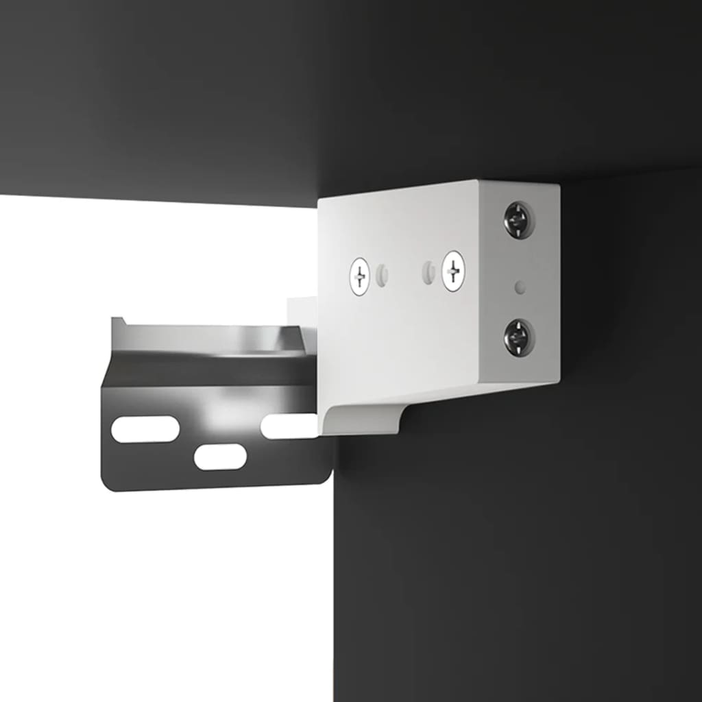 Mirror Cabinet with LED Black 76x15x55 cm