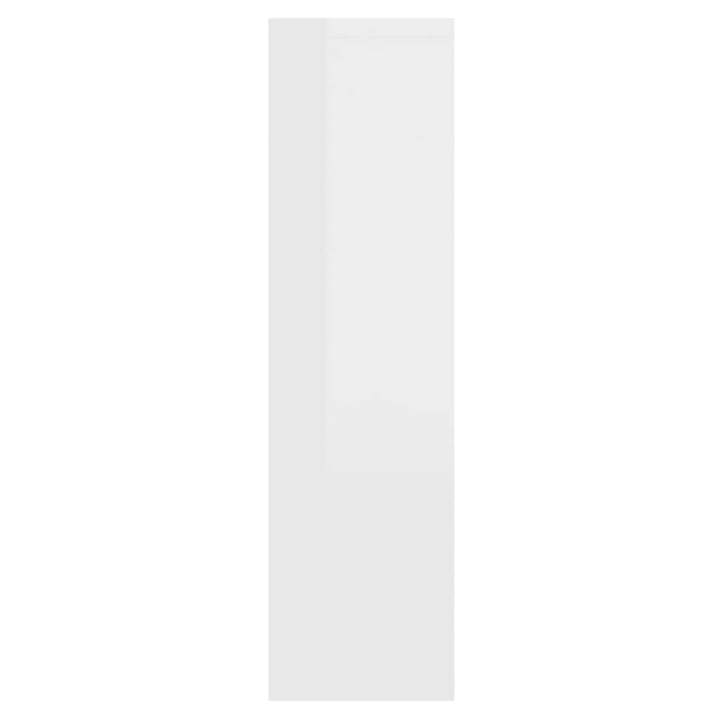 Mirror Cabinet with LED High Gloss White 76x15x55 cm