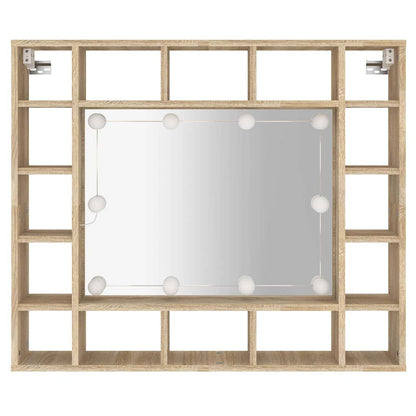 Mirror Cabinet with LED Sonoma Oak 91x15x76,5 cm