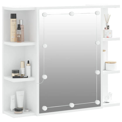 Mirror Cabinet with LED White 70x16.5x60 cm