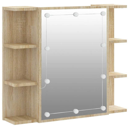 Mirror Cabinet with LED Sonoma Oak 70x16,5x60 cm