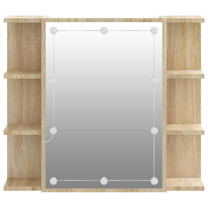 Mirror Cabinet with LED Sonoma Oak 70x16,5x60 cm