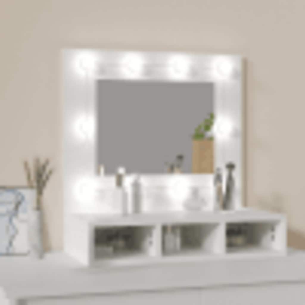 Mirror Cabinet with LED White 60x31.5x62 cm