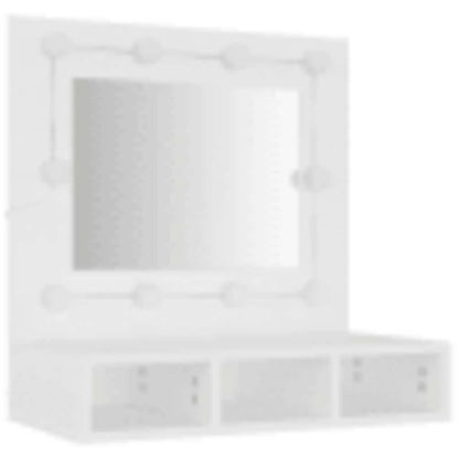 Mirror Cabinet with LED White 60x31.5x62 cm