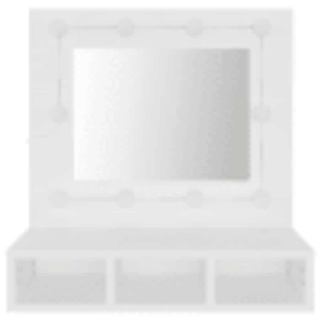 Mirror Cabinet with LED White 60x31.5x62 cm
