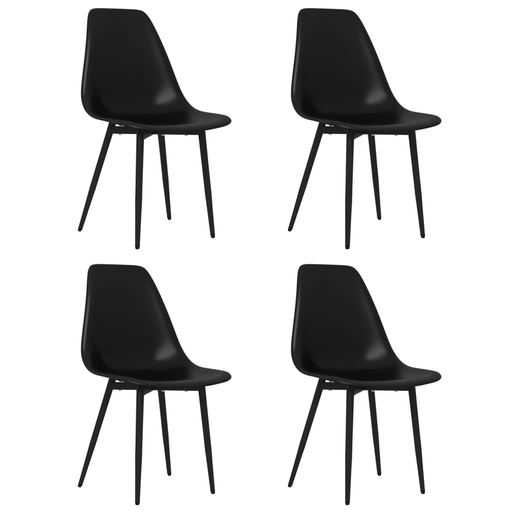 Dining Chairs 4 pcs Black PP