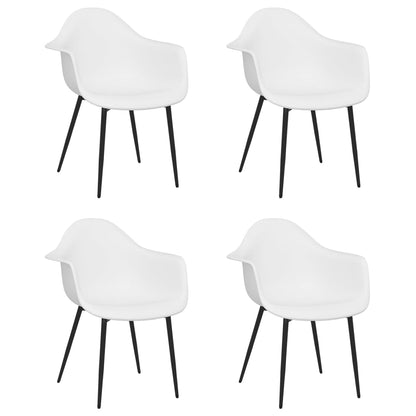 Dining Chair | Set of 4 | White | Polypropylene, Powder-Coated Metal