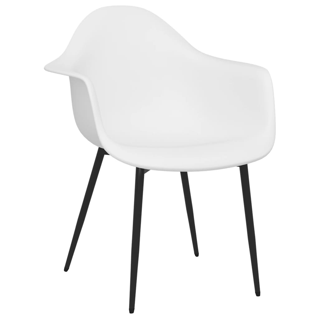 Dining Chair | Set of 4 | White | Polypropylene, Powder-Coated Metal