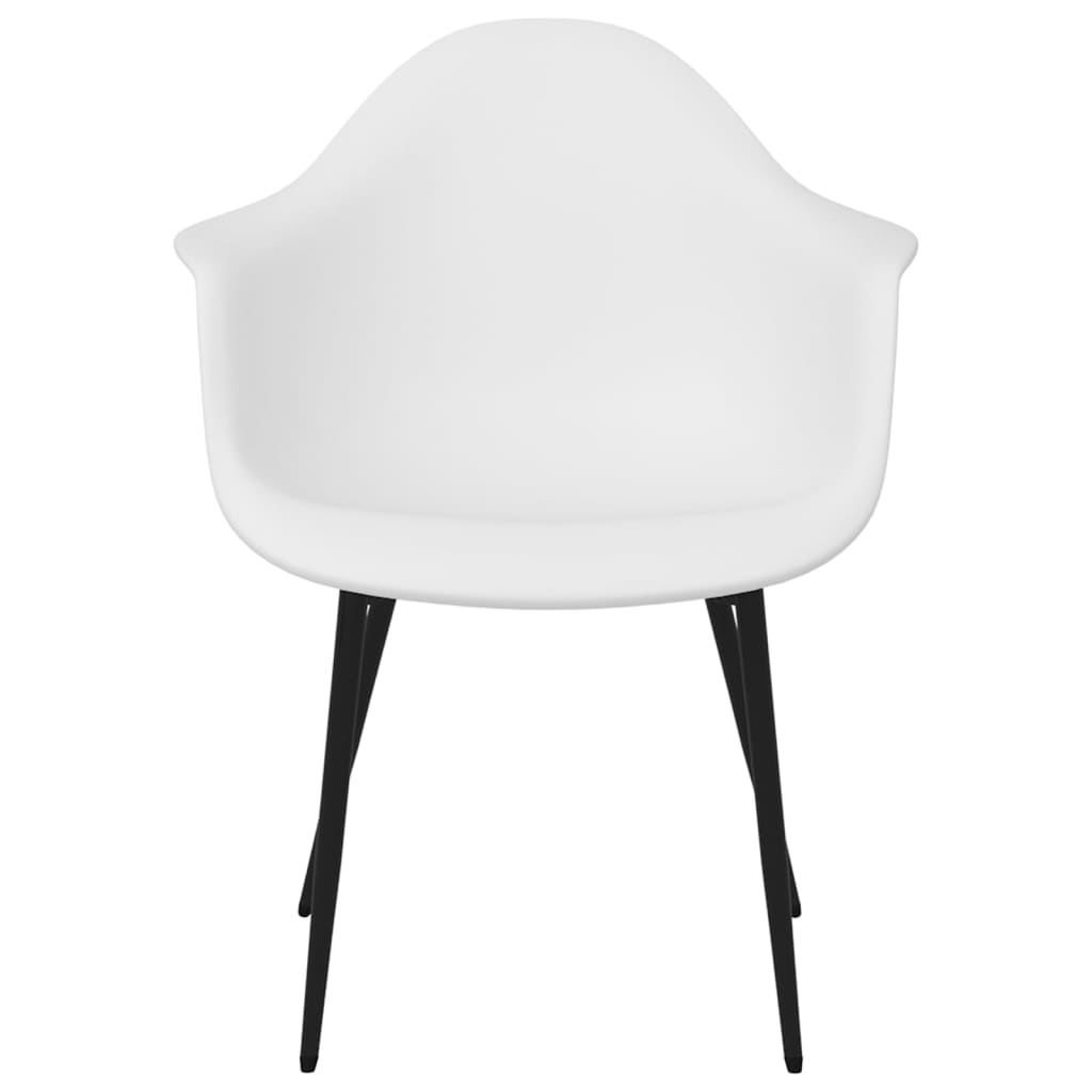Dining Chair | Set of 4 | White | Polypropylene, Powder-Coated Metal