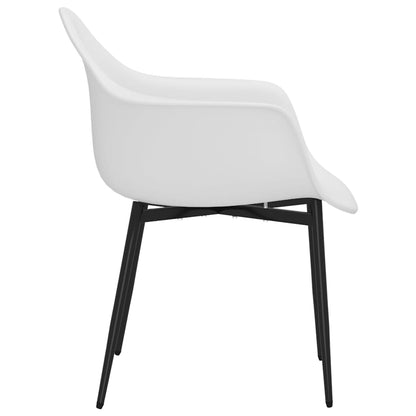 Dining Chair | Set of 4 | White | Polypropylene, Powder-Coated Metal