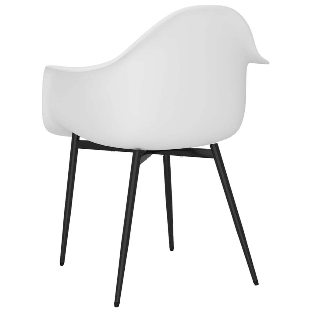 Dining Chair | Set of 4 | White | Polypropylene, Powder-Coated Metal