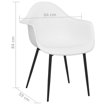 Dining Chair | Set of 4 | White | Polypropylene, Powder-Coated Metal