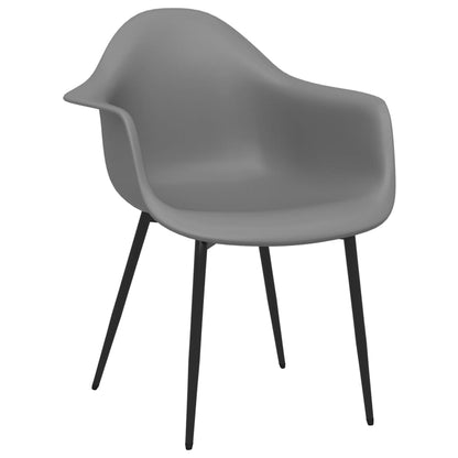 Dining Chair | Set of 4 | Grey | Polypropylene, powder-coated metal