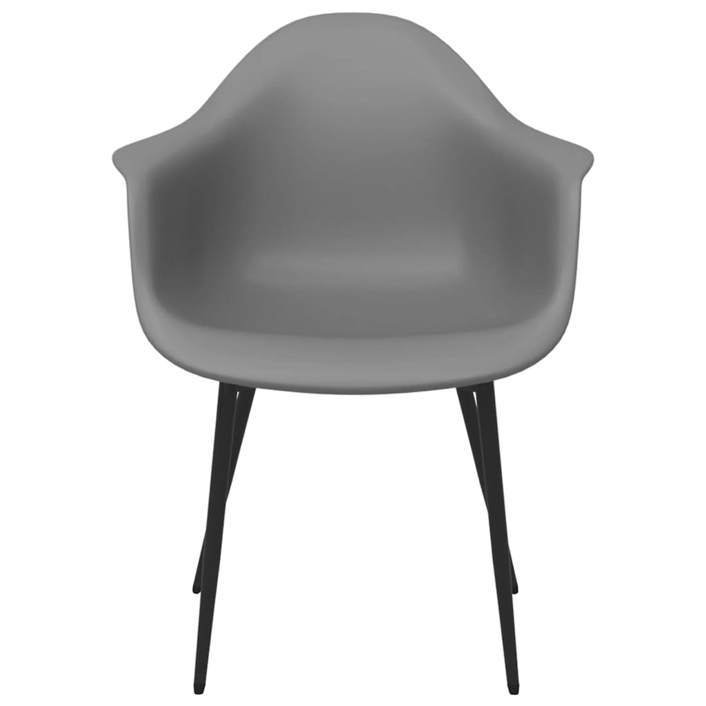 Dining Chair | Set of 4 | Grey | Polypropylene, powder-coated metal