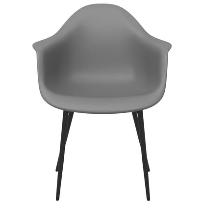 Dining Chair | Set of 4 | Grey | Polypropylene, powder-coated metal