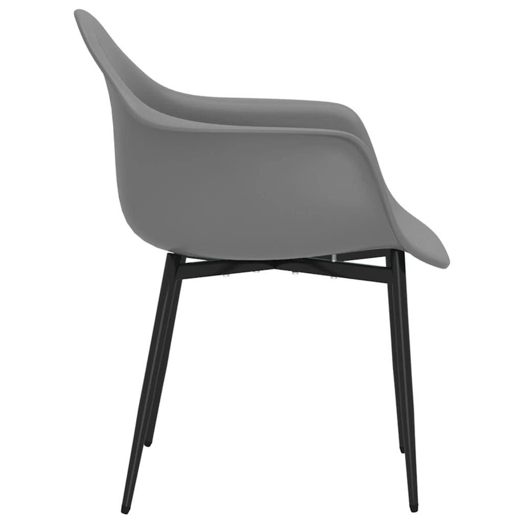 Dining Chair | Set of 4 | Grey | Polypropylene, powder-coated metal