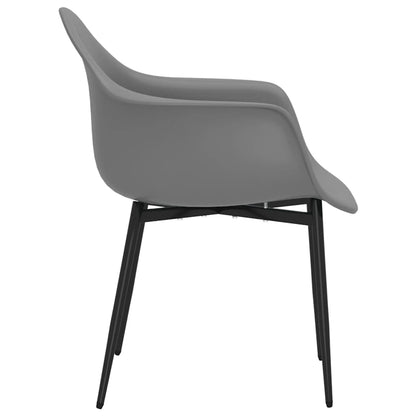 Dining Chair | Set of 4 | Grey | Polypropylene, powder-coated metal