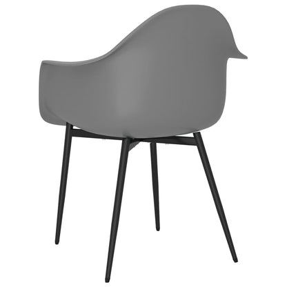 Dining Chair | Set of 4 | Grey | Polypropylene, powder-coated metal
