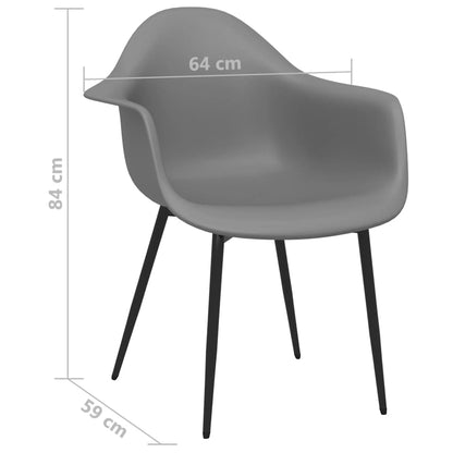 Dining Chair | Set of 4 | Grey | Polypropylene, powder-coated metal