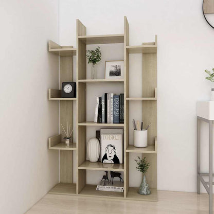 808903 vidaXL Book Cabinet Sonoma Oak 86x25,5x140 cm Engineered Wood