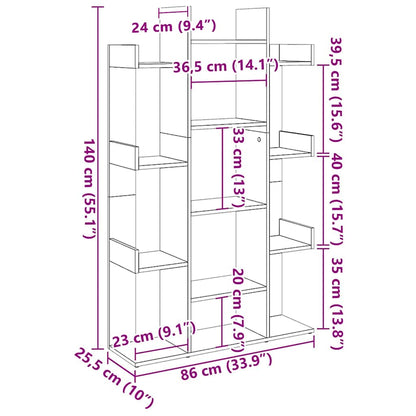 Book Cabinet Concrete Grey 86x25.5x140 cm Engineered Wood