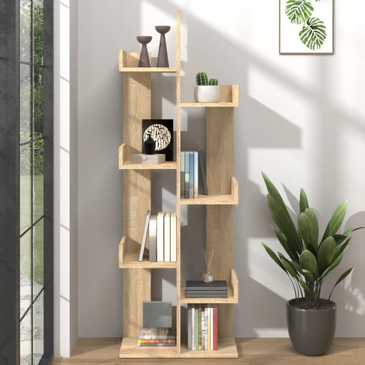 808912 vidaXL Book Cabinet Sonoma Oak 48x25,5x140 cm Engineered Wood