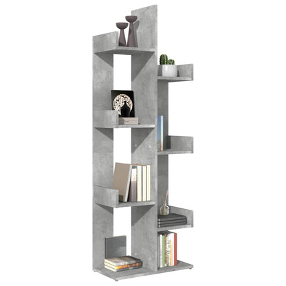 808913 vidaXL Book Cabinet Concrete Grey 48x25,5x140 cm Engineered Wood