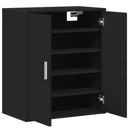 808919 vidaXL Shoe Cabinet Black 60x35x70 cm Engineered Wood