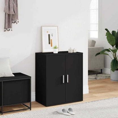 808919 vidaXL Shoe Cabinet Black 60x35x70 cm Engineered Wood