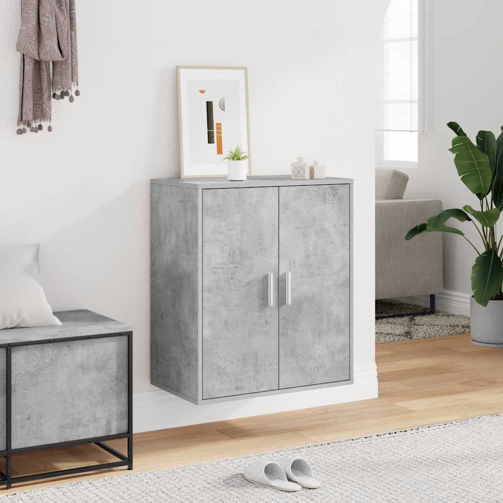 Shoe Cabinet Concrete Grey 60x35x70 cm Engineered Wood
