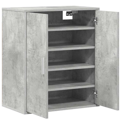Shoe Cabinet Concrete Grey 60x35x70 cm Engineered Wood