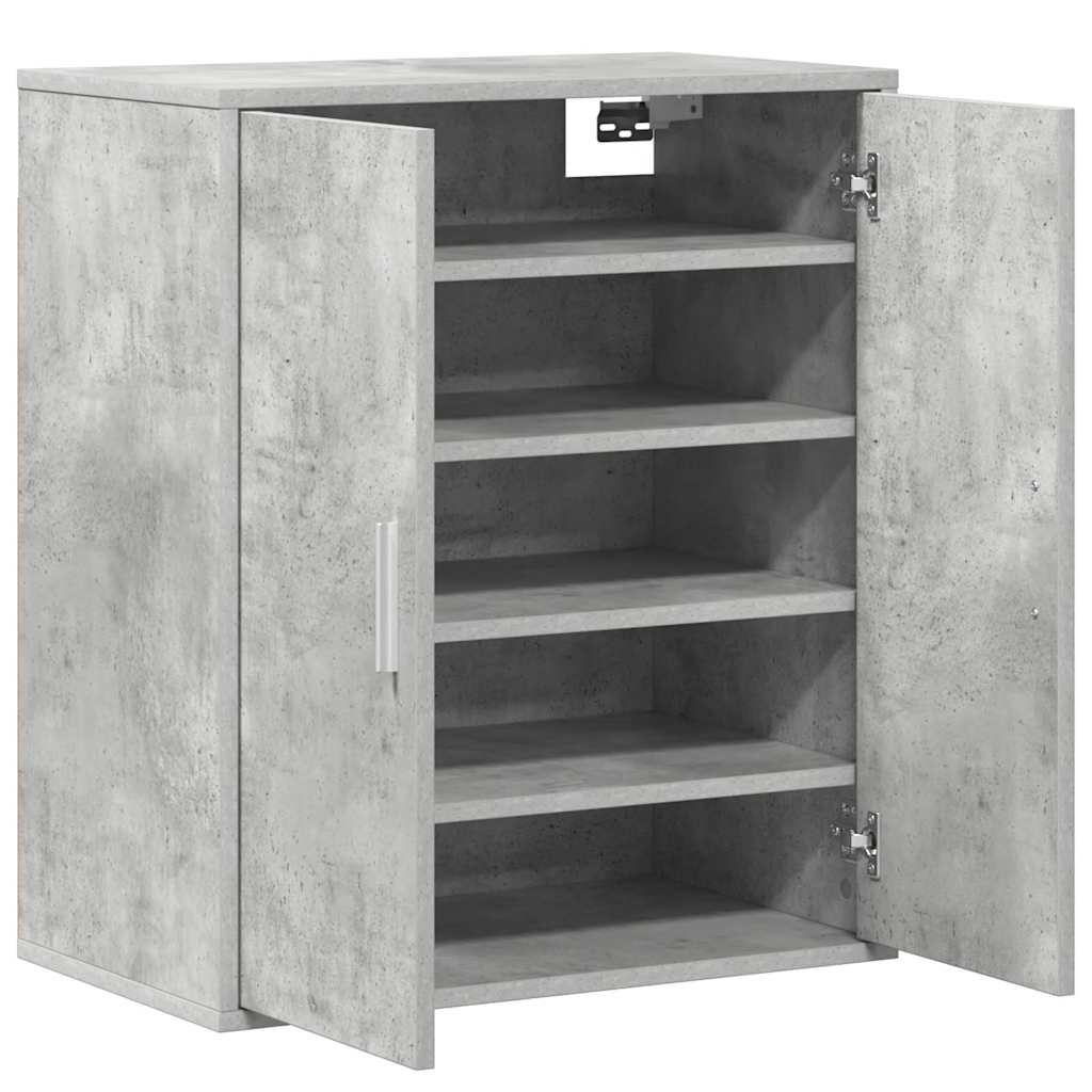 Shoe Cabinet Concrete Grey 60x35x70 cm Engineered Wood