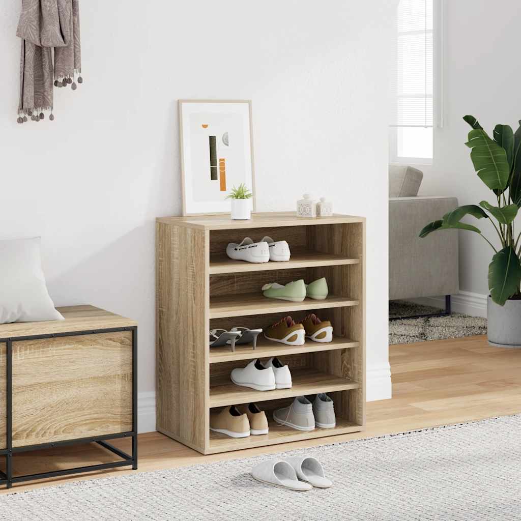 Shoe Cabinet Sonoma Oak 60x35x70 cm Engineered Wood