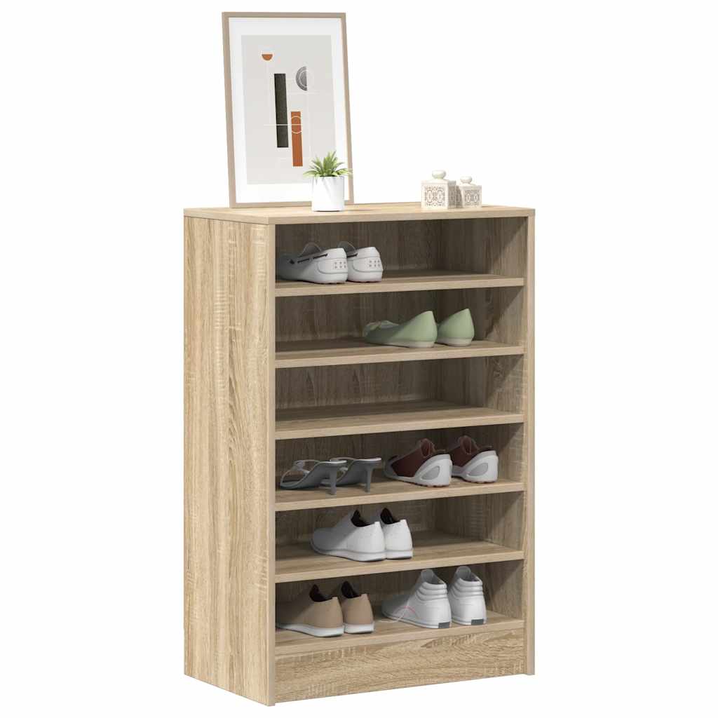 808948 vidaXL Shoe Cabinet Sonoma Oak 60x35x92 cm Engineered Wood