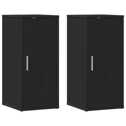 Shoe Cabinets 2 pcs Black 32x35x70 cm Engineered Wood