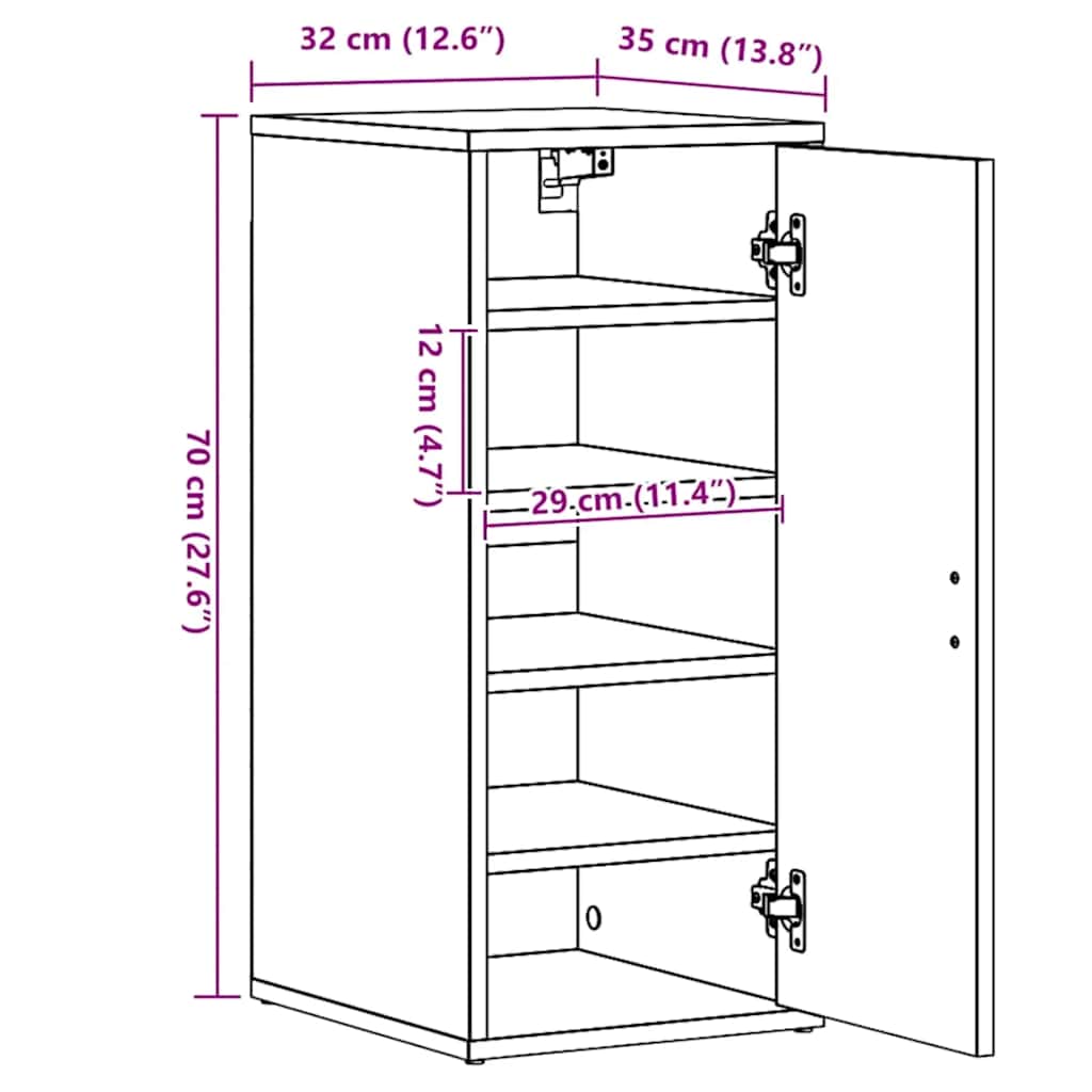 Shoe Cabinets 2 pcs Black 32x35x70 cm Engineered Wood