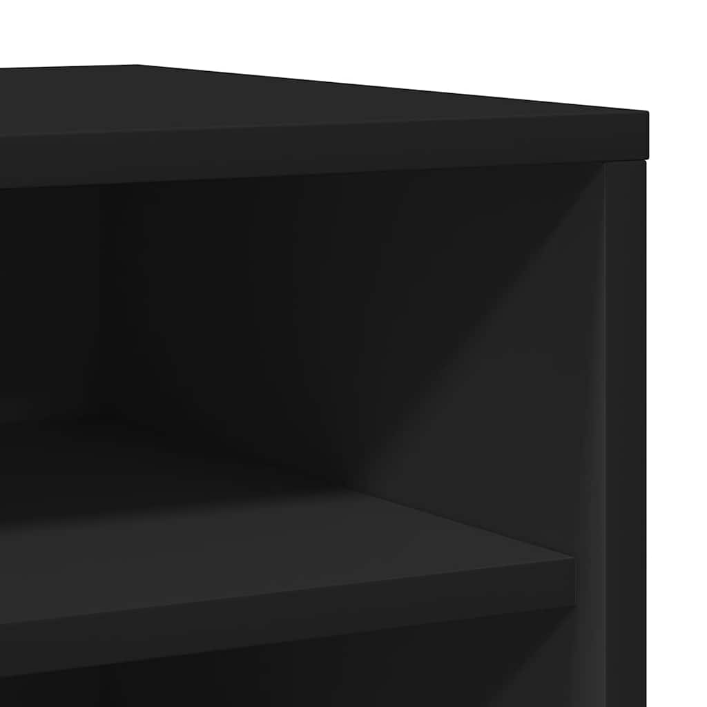 Shoe Cabinet Black 31.5x35x70 cm Engineered Wood
